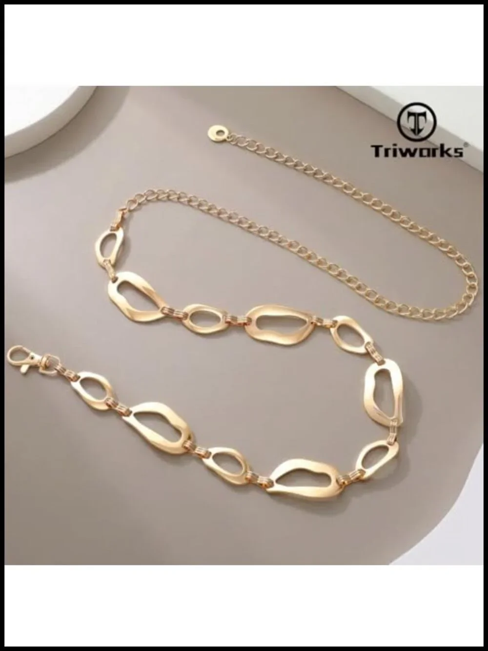 Chunky Chain Waist Belt for Women Dresses - Metal Link Belt